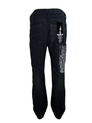 Davinci solid black kicker denim