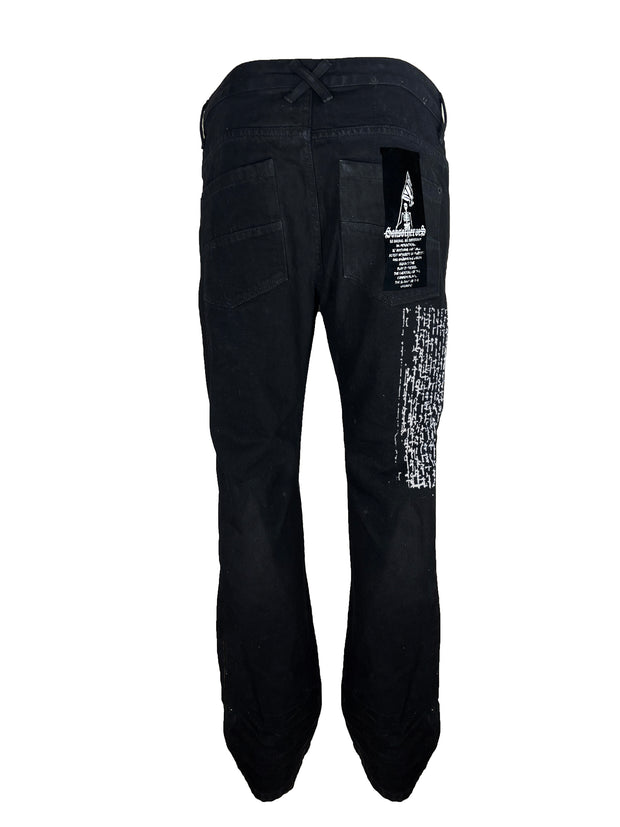 Davinci solid black kicker denim