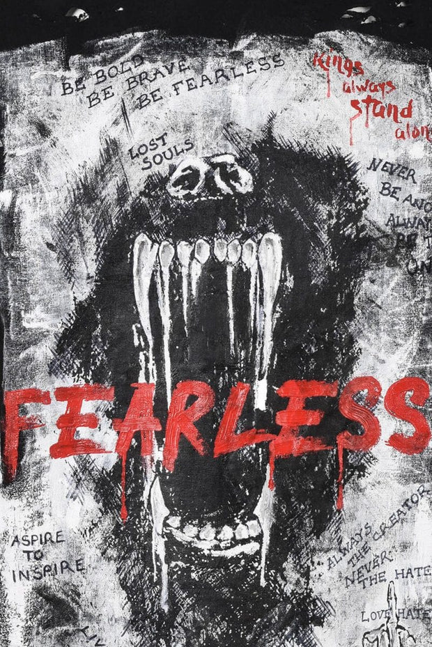 Hand Painted Collection T -fearless -black