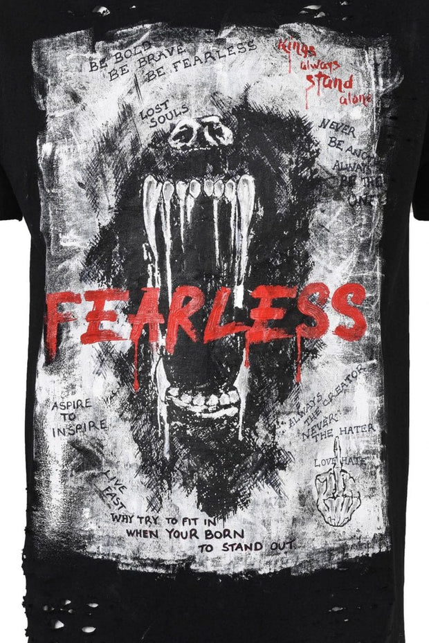 Hand Painted Collection T -fearless -black