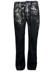 white ice waist solid black kicker denim