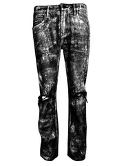 glacier distressed solid. black kicker denim