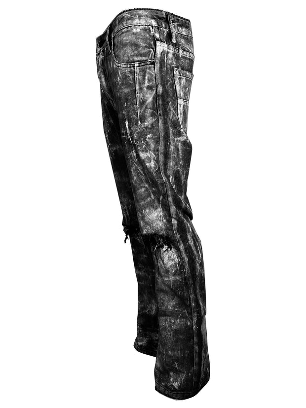 glacier distressed solid. black kicker denim