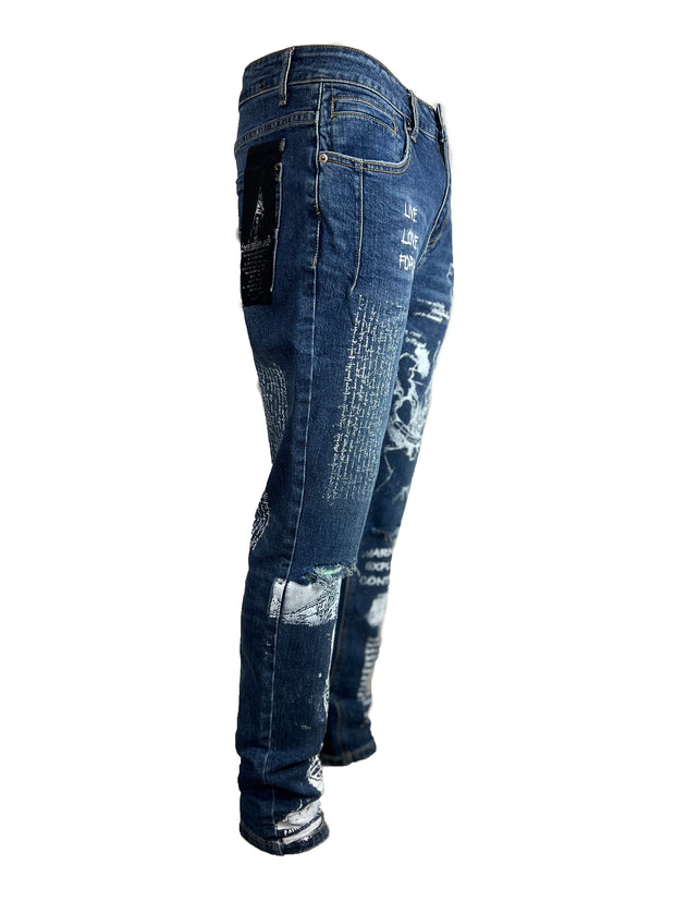 davinci vintage blue skinny denim