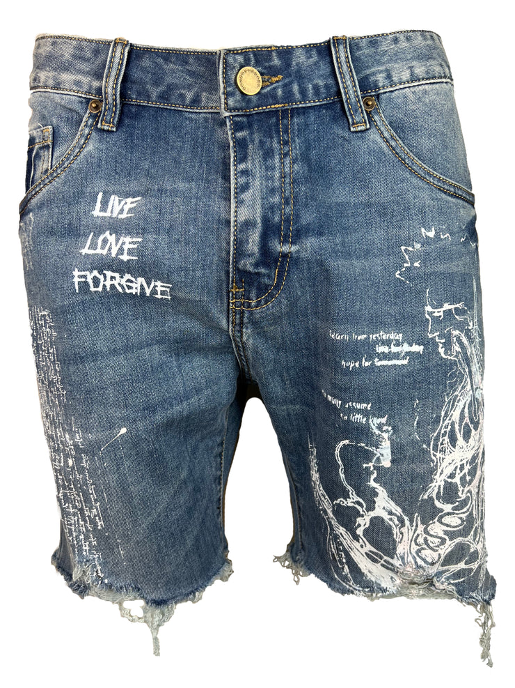 davinci vintage blue denim short