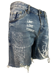 davinci vintage blue denim short