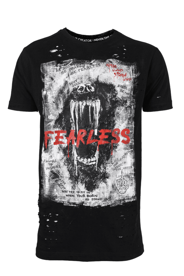 Hand Painted Collection T -fearless -black