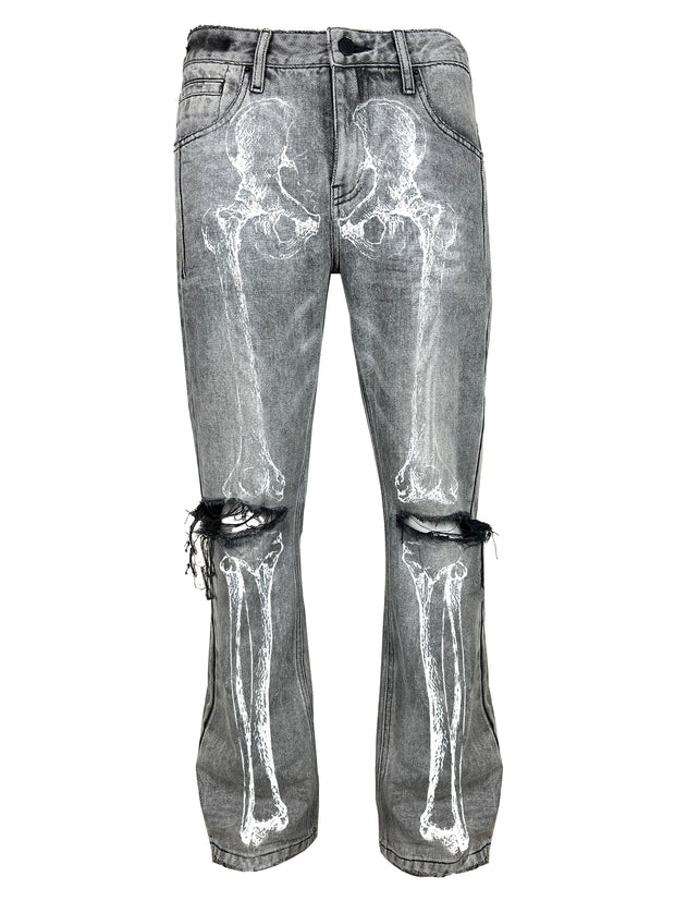 Xray distressed vintage grey kicker denim