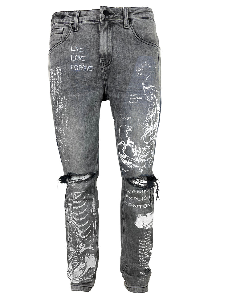 davinci distressed grey skinny denim