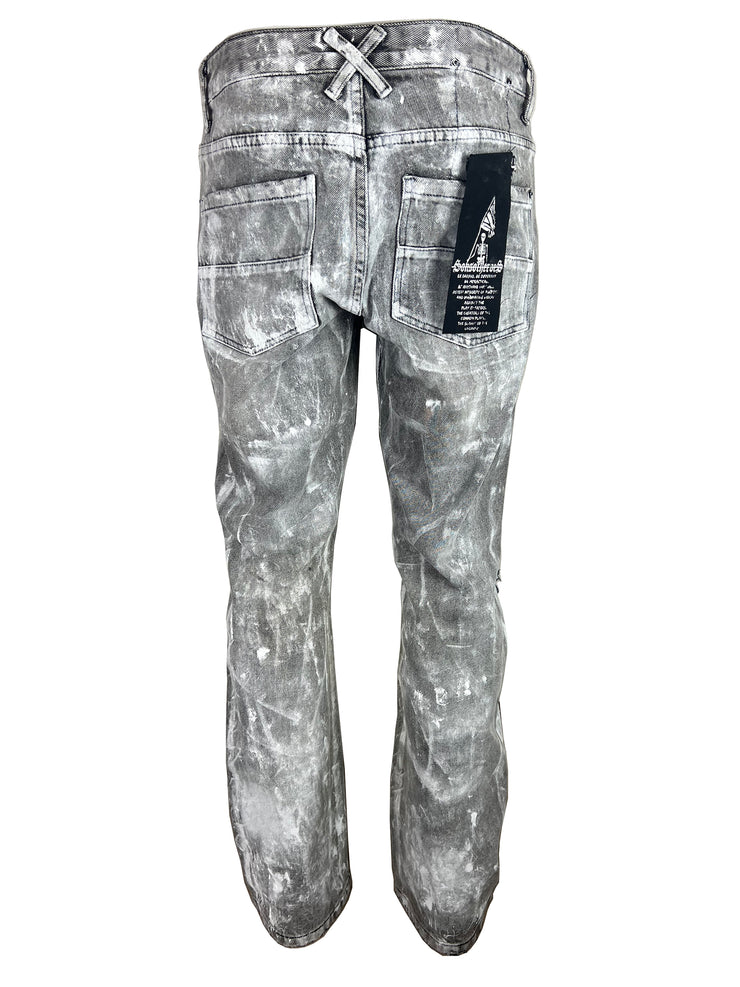 glacier distressed solid. black kicker denim