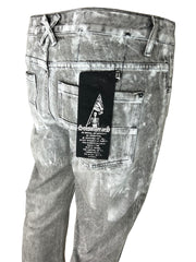 white ice waist distressed grey skinny denim