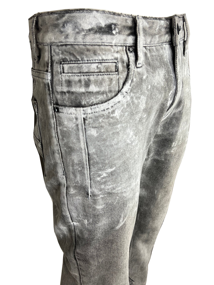 white ice waist distressed grey skinny denim