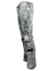 Fallen hero glacier distressed grey kicker denim