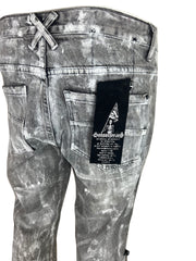 glacier distressed grey kicker denim