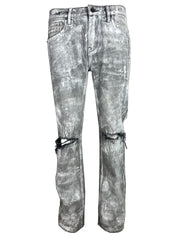 glacier distressed grey kicker denim