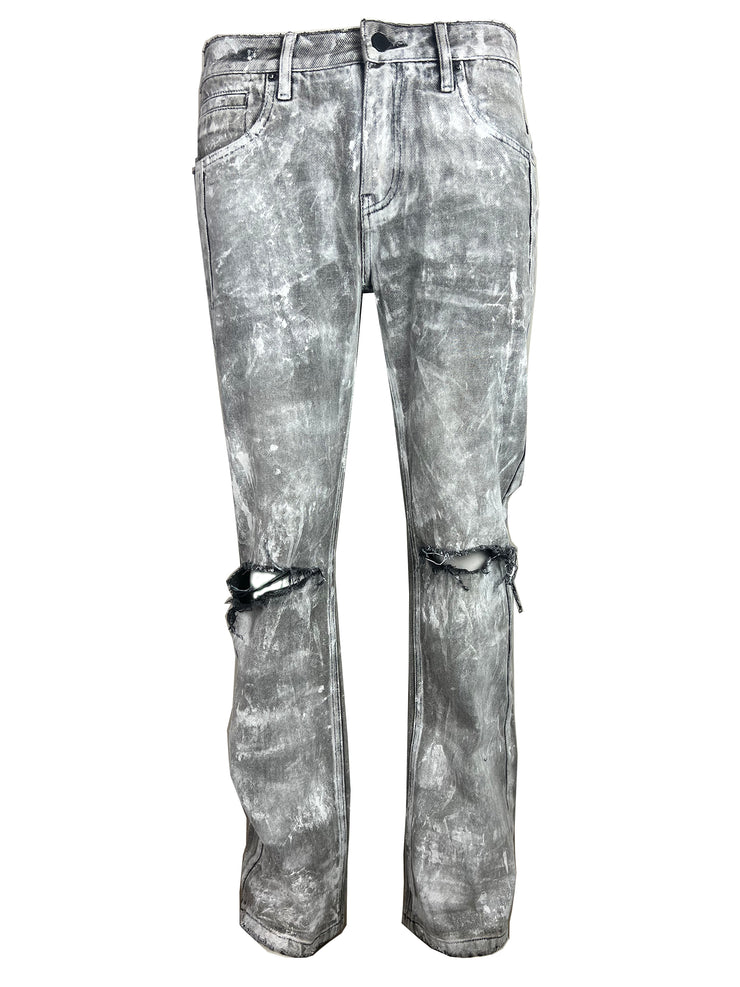 glacier distressed solid. black kicker denim