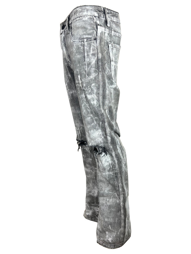 glacier distressed grey kicker denim