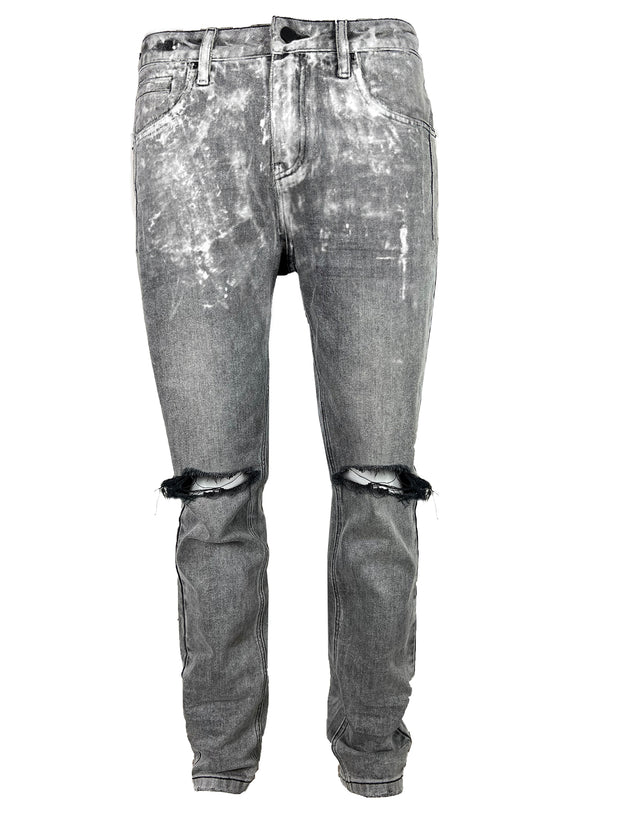 white ice waist distressed grey skinny denim