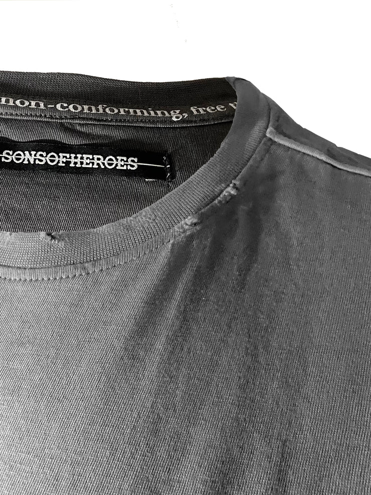 un-seen vintage grey  boxy t