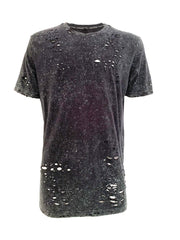 gunshot distressed acid wash t