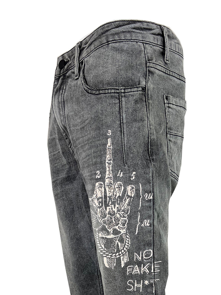 no fake sh*t distressed grey skinny denim