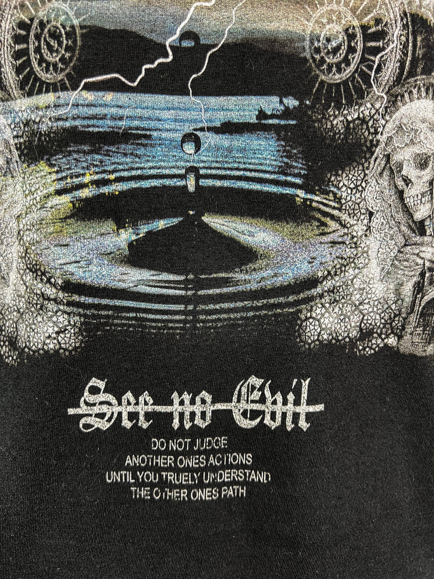 see no evil garment dye vintage t - vintage black