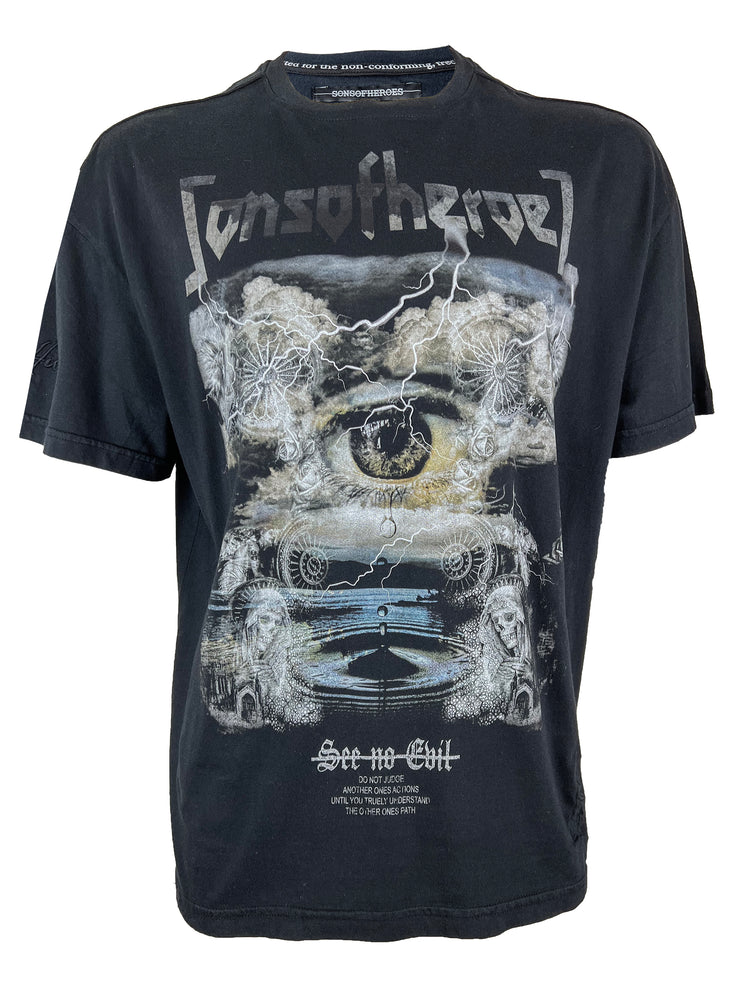 see no evil garment dye vintage t - vintage black