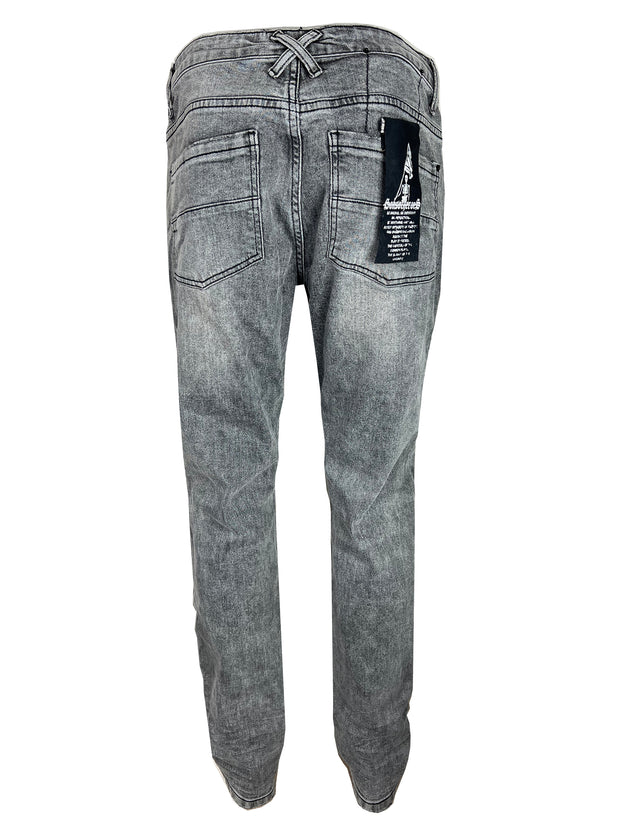 no fake sh*t distressed grey skinny denim