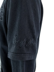 speak no evil double sleeved worn black hoody
