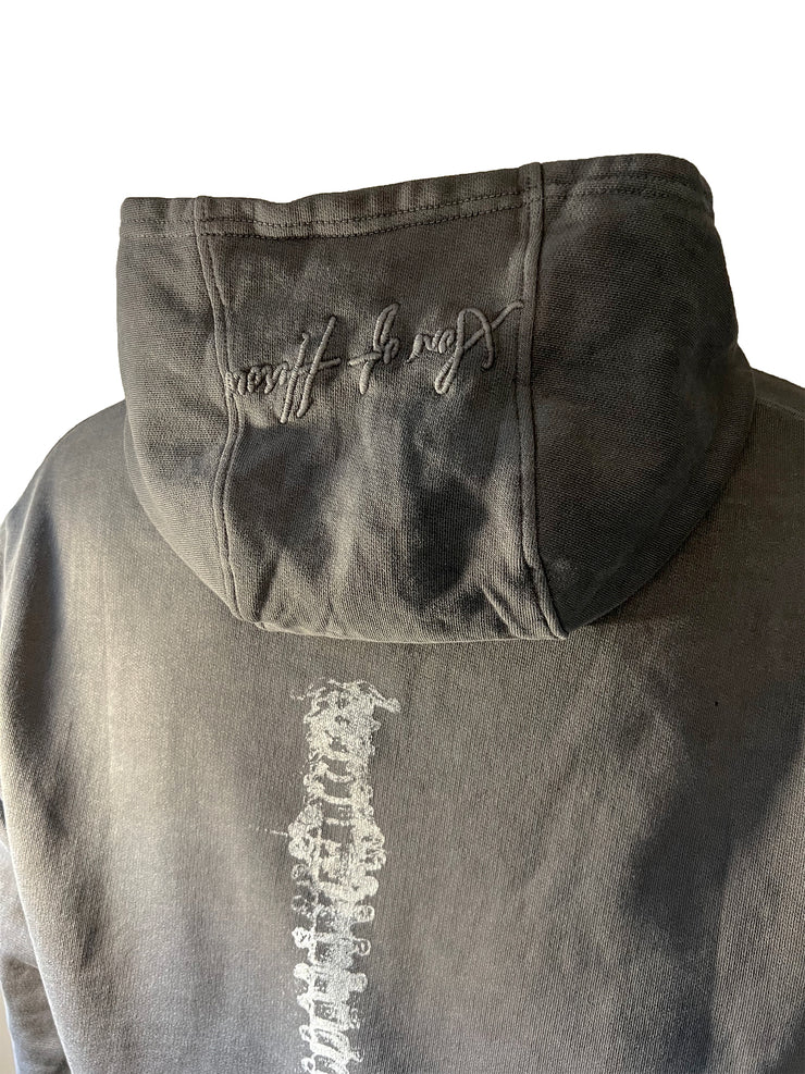 vintage grey zip through un-seen  hoody