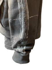 vintage grey zip through un-seen  hoody