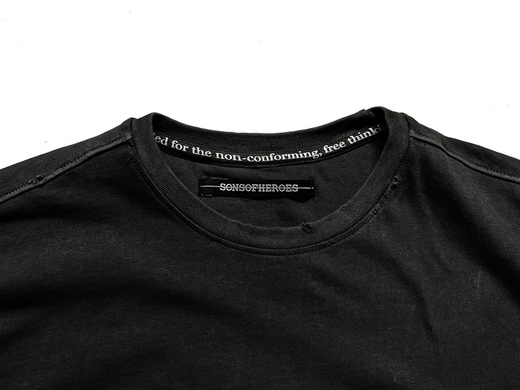 void garment dyed T - worn black