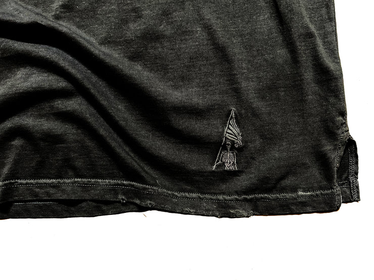 void garment dyed T - worn black