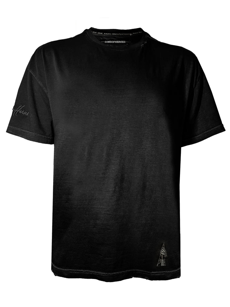 void garment dyed T - worn black