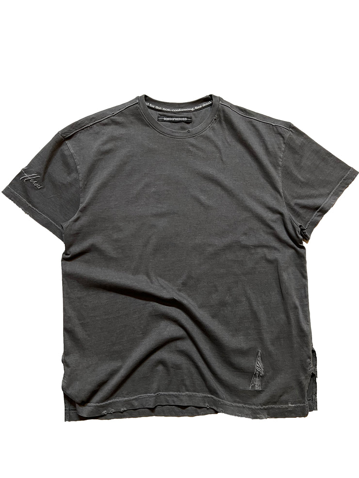 void garment dyed T - vintage grey